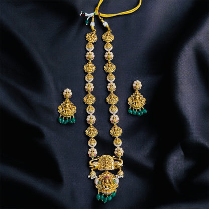 Antique Lakshmi Bridal Haaram & Earrings Set
