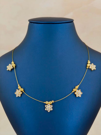 Beautiful Multi Floral AD Stone Invisible Chain