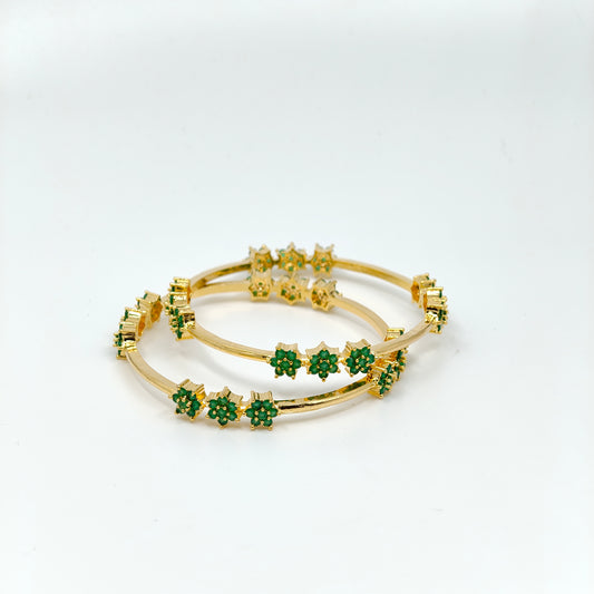 Beautiful A D Stone Bangle Green