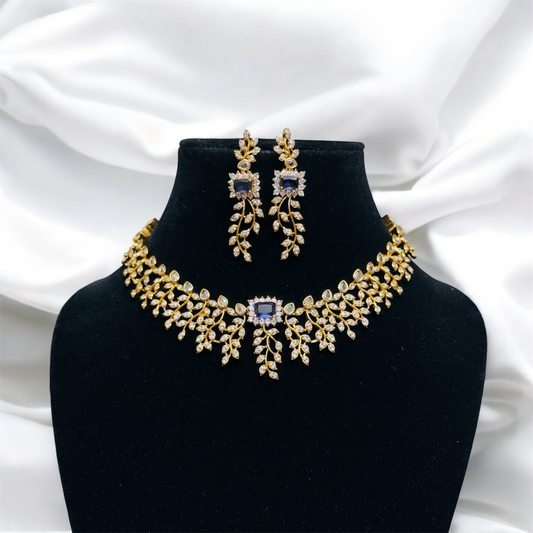 Stunning AD Stone Necklace & Earrings Set