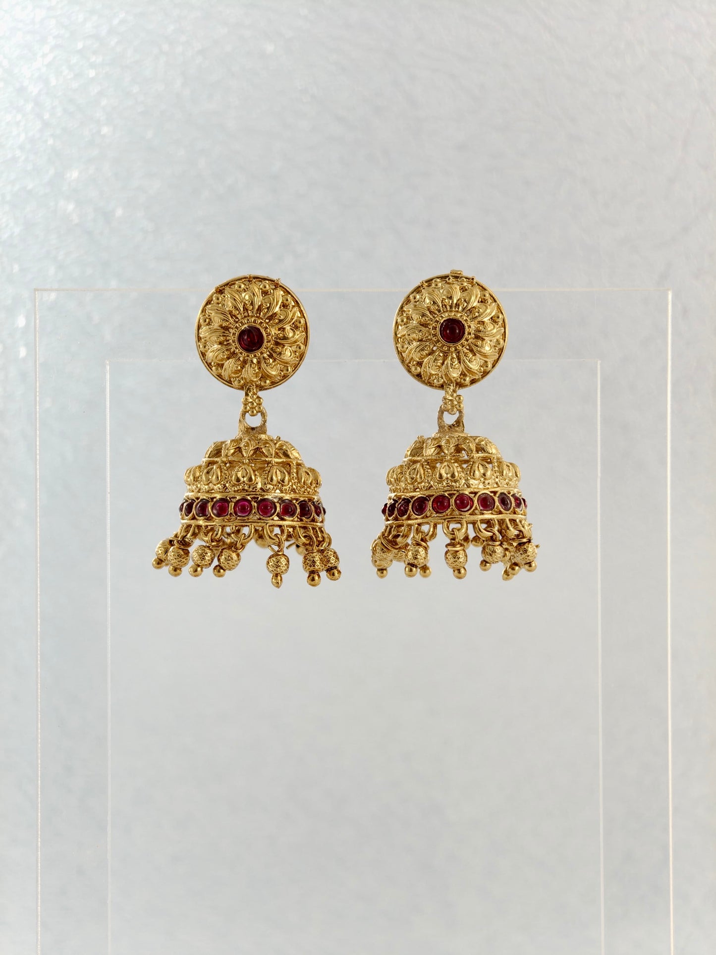 Beautiful Jumka Maroon stone