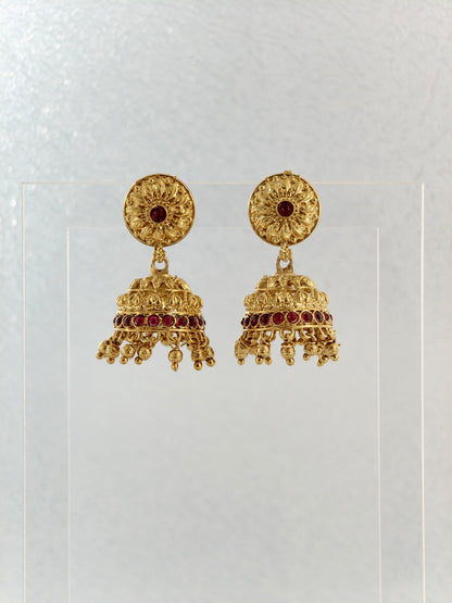 Beautiful Jumka Maroon stone