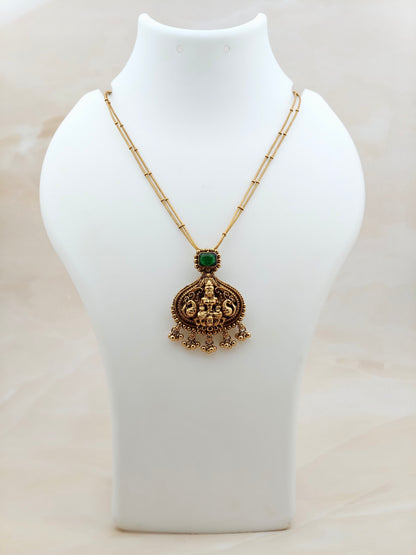 Lakshmi Pendant Necklace Green