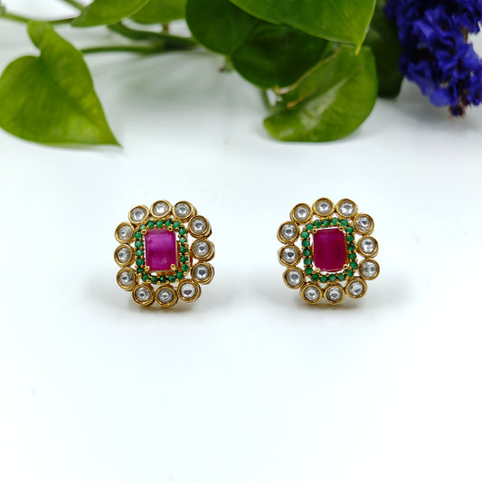 Premium Kundhan Stone Ear Studs