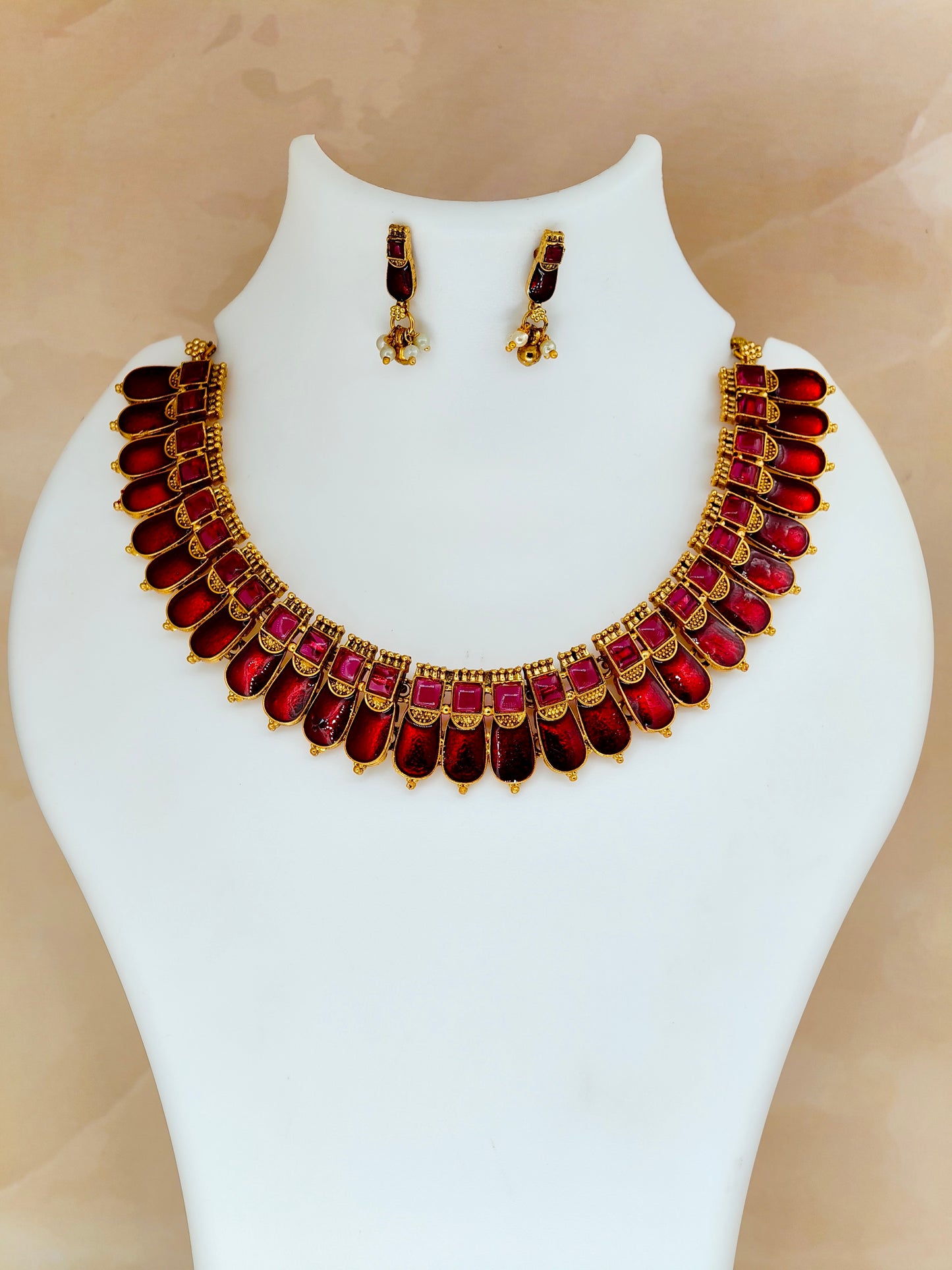 Kovai Palakka Necklace Red