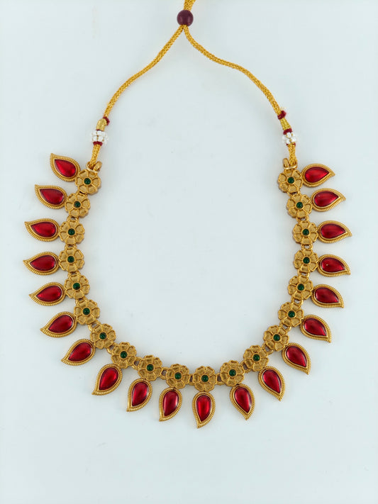 Mango enamel necklace red