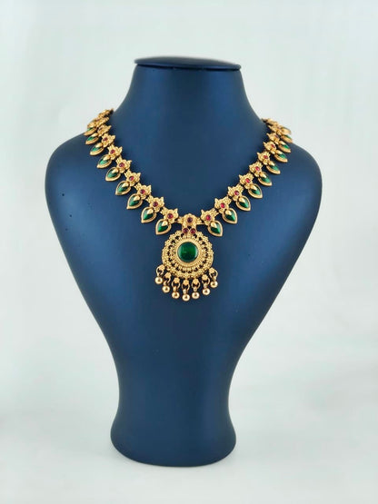 Beautiful enamel paalakka necklace
