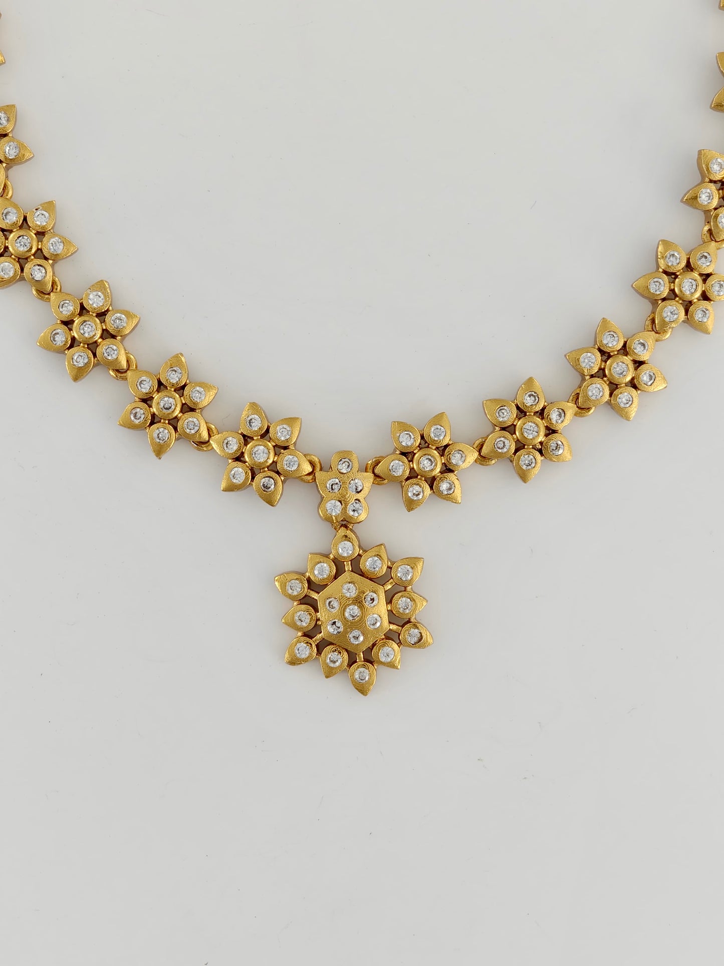 Floral White Stone Necklace