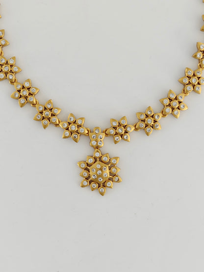Floral White Stone Necklace