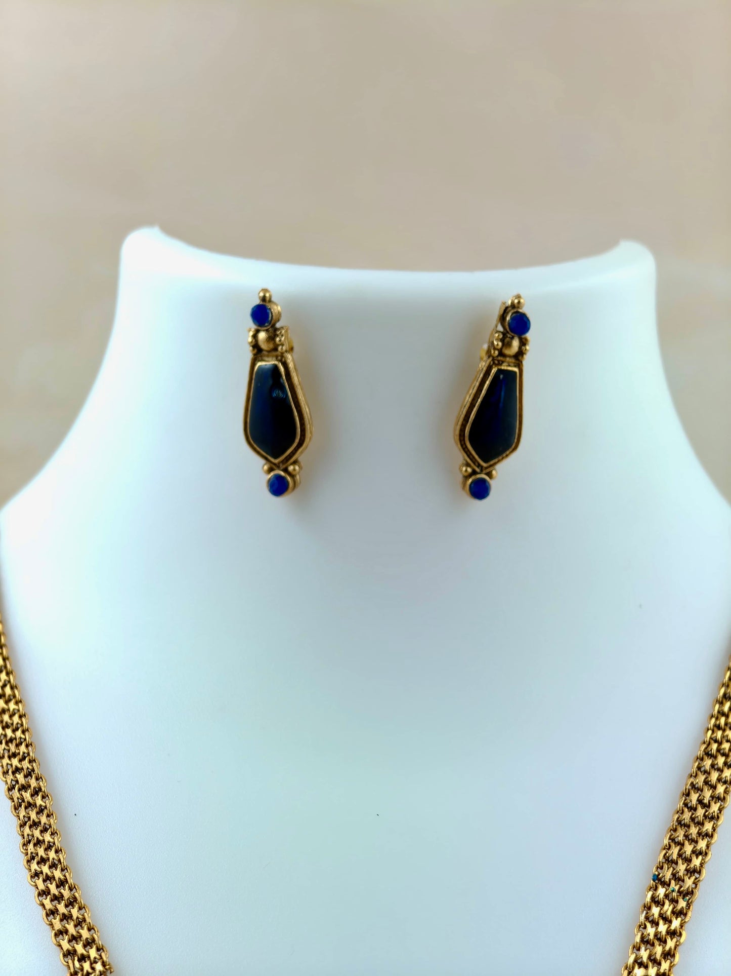 Tri locket Enamel Nagapada Necklace