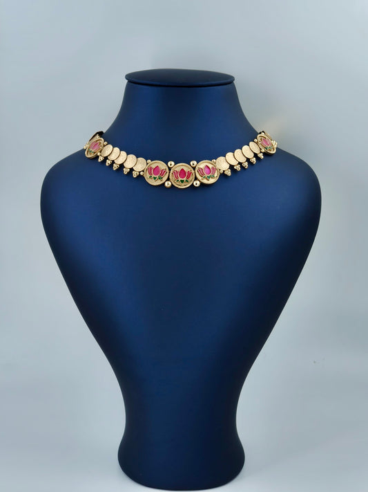 Beautiful Coin Lotus Necklace