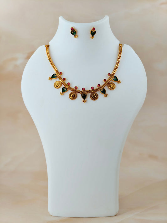 Traditional Palakka Coin Necklace