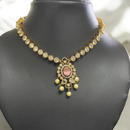 Simple AD Stone Changeable  Necklace with Earrings Set
