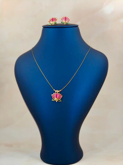 Single Lotus Pendant Invisible Necklace