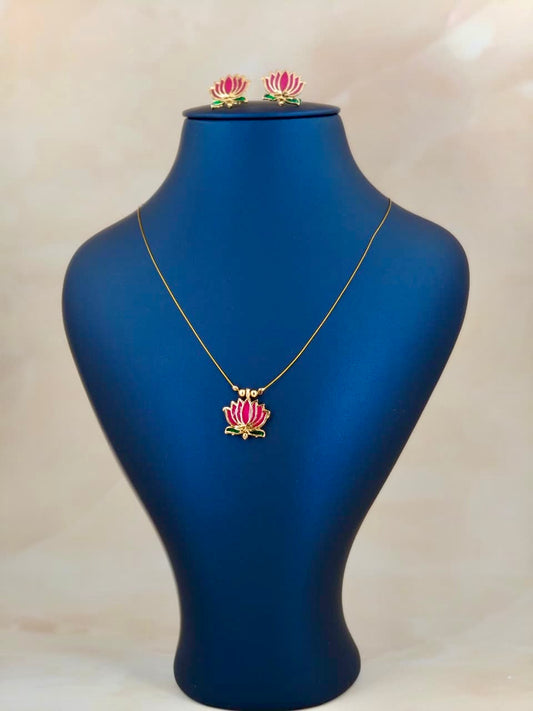 Single Lotus Pendant Invisible Necklace