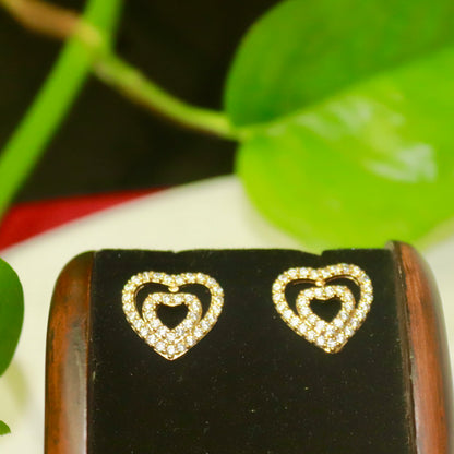 Heart Design Rose Gold Earrings