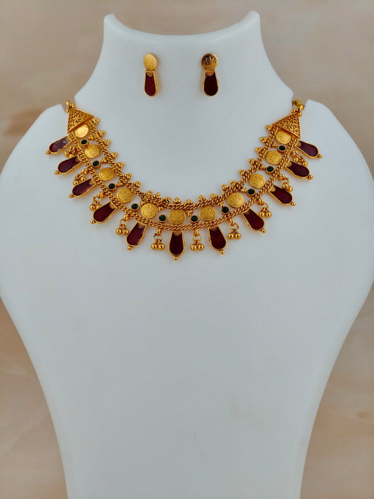 Trending Nagapada Choker Maroon