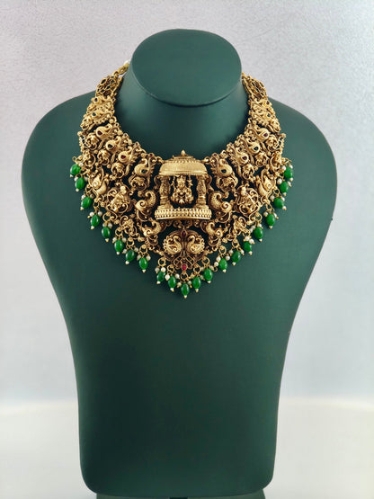 Temple Bridal Set with Green Beads