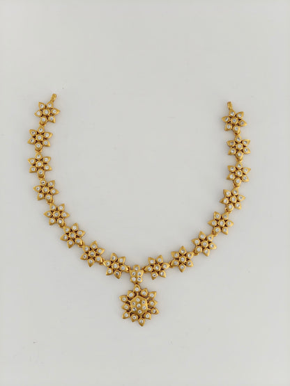 Floral White Stone Necklace