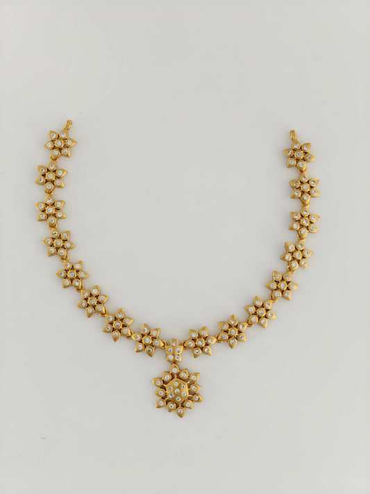 Floral White Stone Necklace