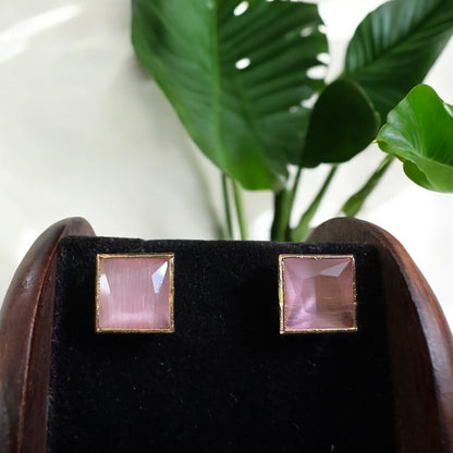 Single Stone Studs (square)