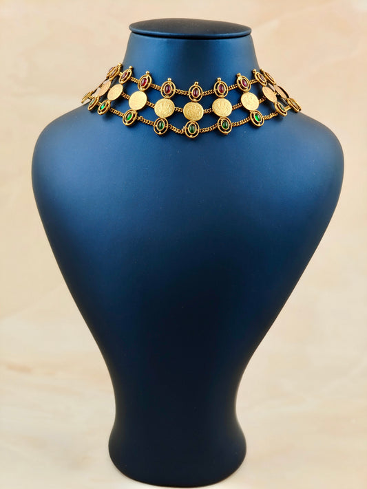 Traditional Coin Necklace with Kemp Stones