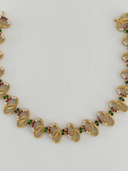 Mehandi Antique Necklace with stones