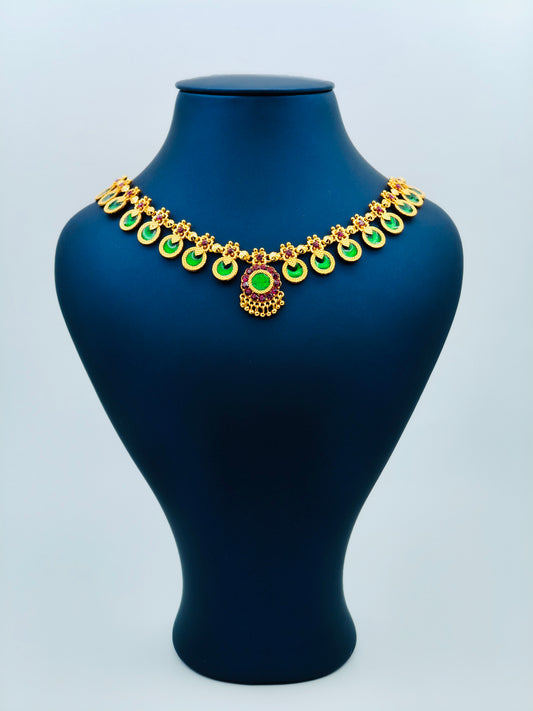 Traditional round palakka necklace