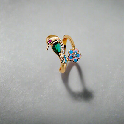 A D Stone Parrot Ring