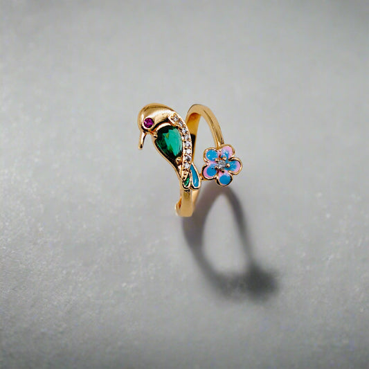 A D Stone Parrot Ring