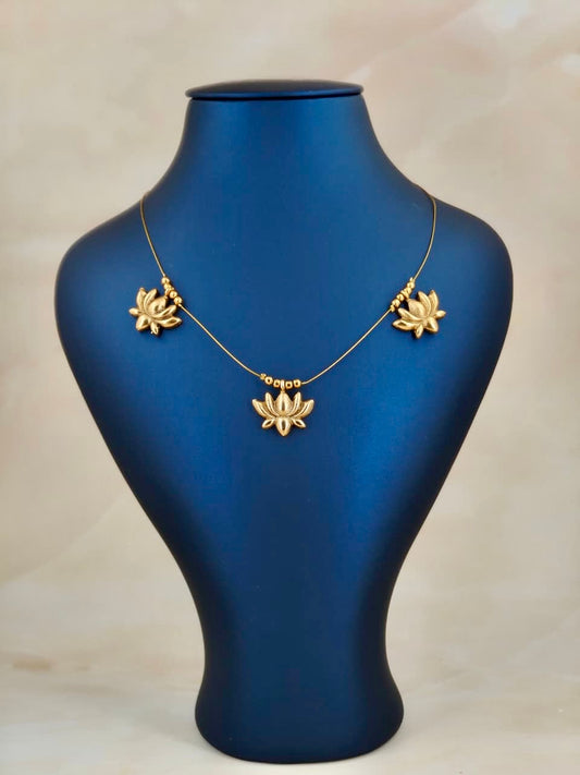 Beautiful Golden Lotus Invisible Necklace