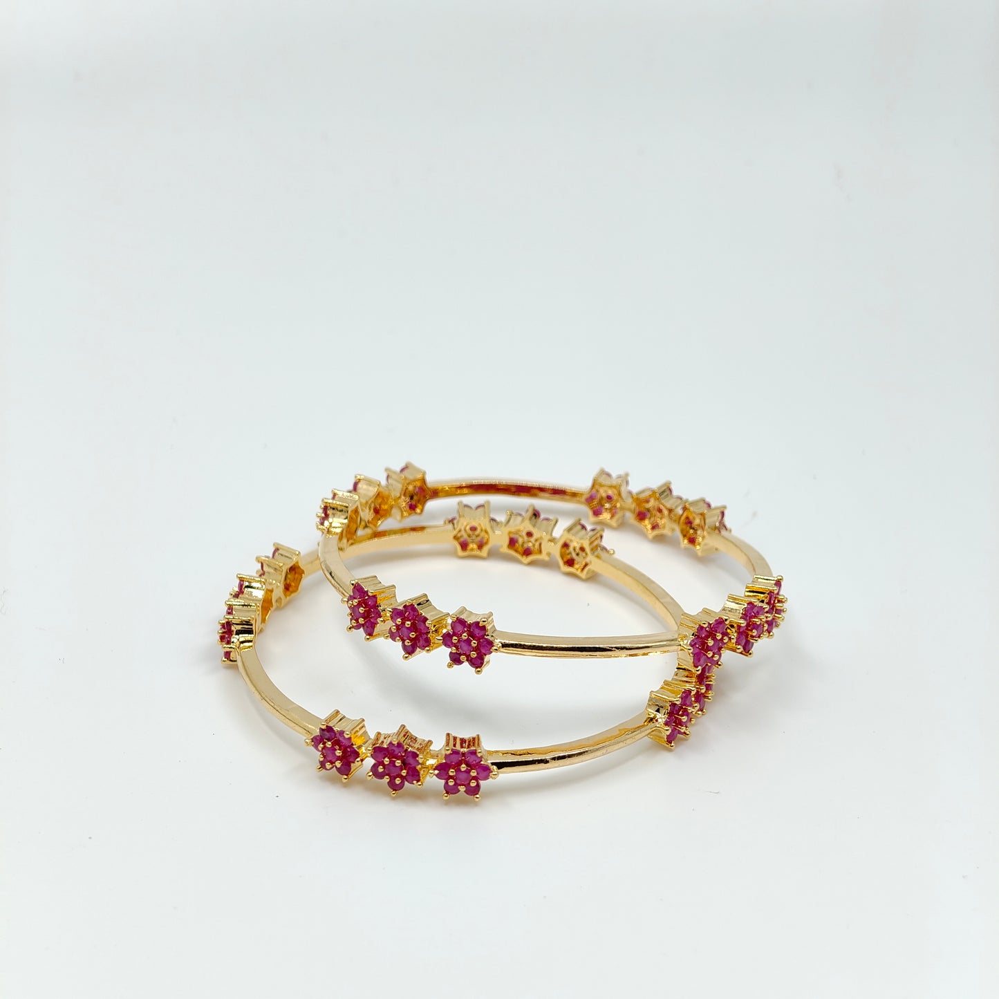 Beautiful A D Stone Bangle Magenta