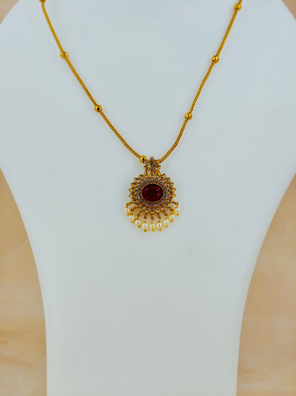 Stunning A D stone Single Pendant Chain