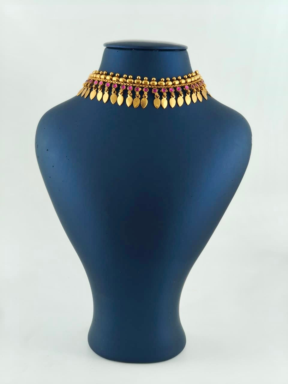 Simple Elakkathali with ruby Stones without earrings