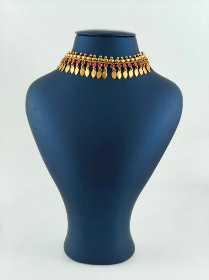 Simple Elakkathali with ruby Stones without earrings
