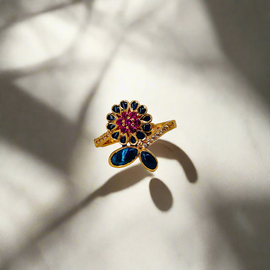 Beautiful Meenakari Floral Ring