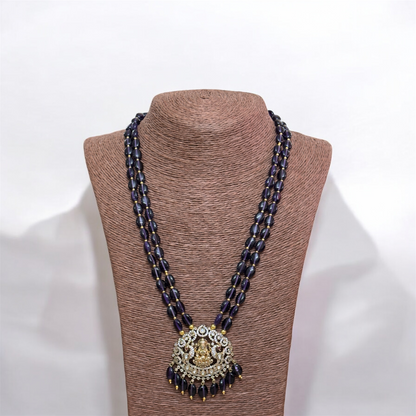 Stunning Victorian Dark Purple Beaded Haaram & Earrings Set