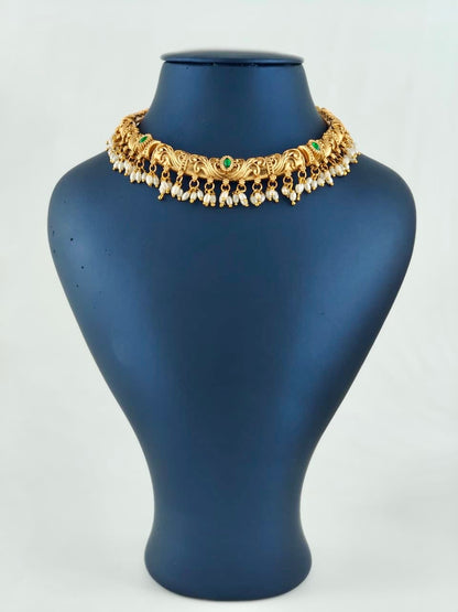 Statement Necklace with rice pearls