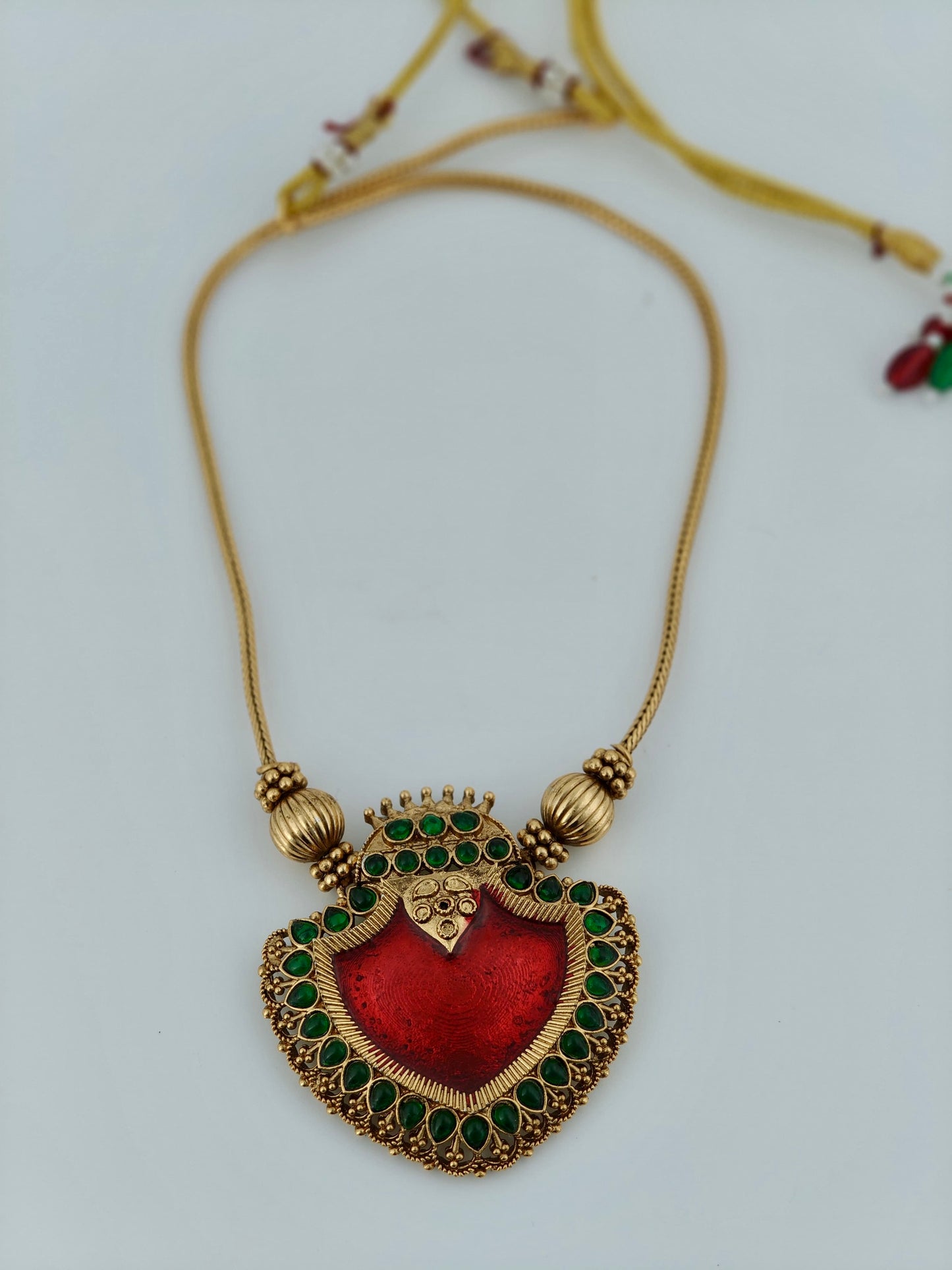 Single Pendant Palakka Necklace Red