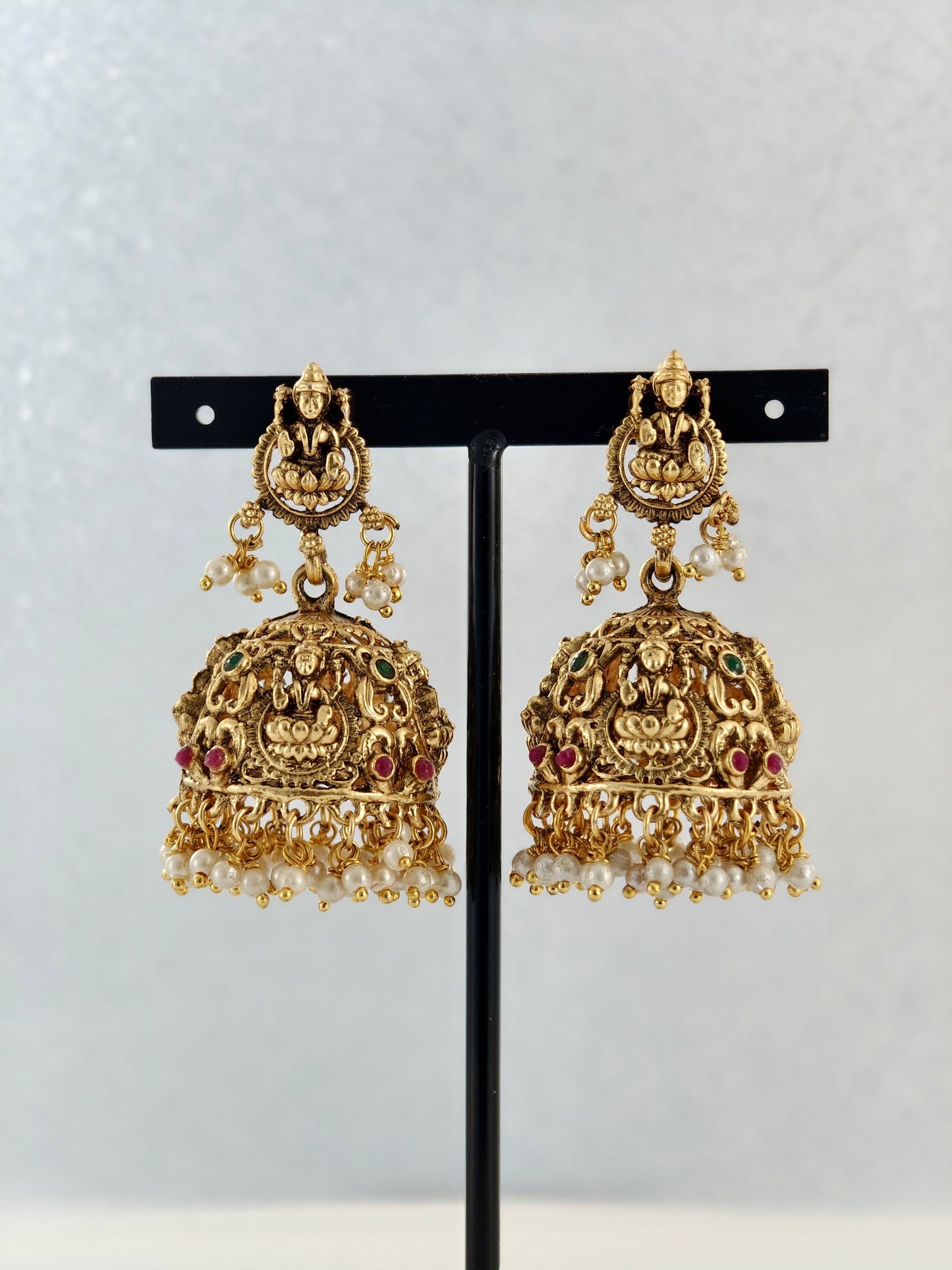 Beautiful Lakshmi Engraved Jumka