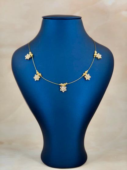 Beautiful Multi Floral AD Stone Invisible Chain