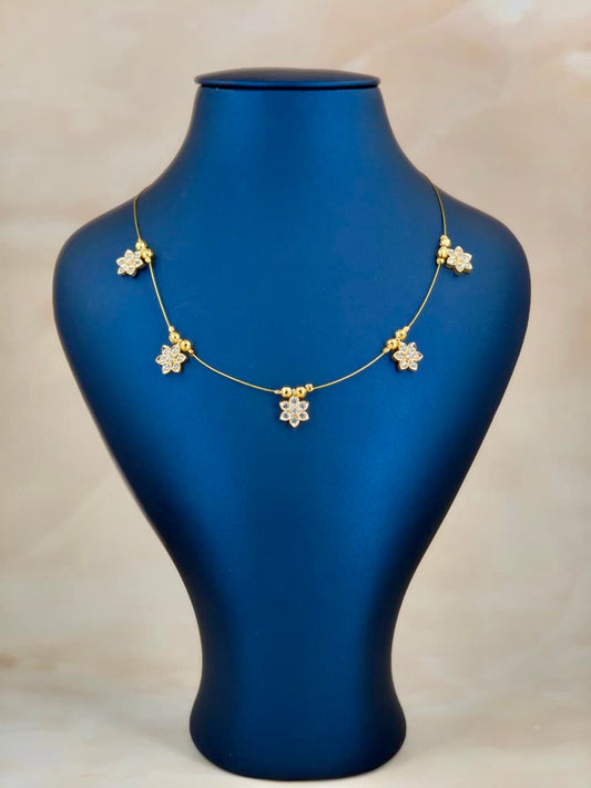 Beautiful Multi Floral AD Stone Invisible Chain