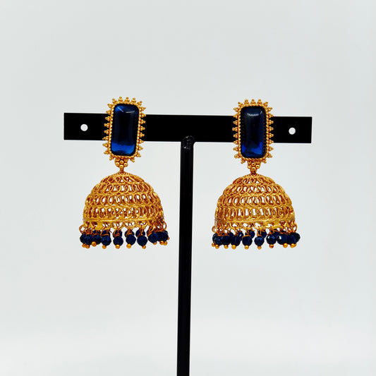 Beautiful Dark Blue Beads Jhumka