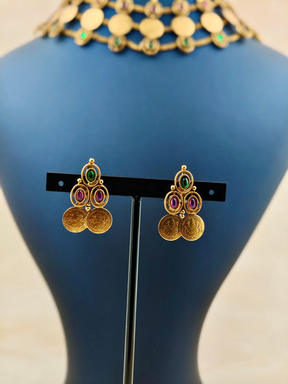 Traditional Coin Necklace with Kemp Stones