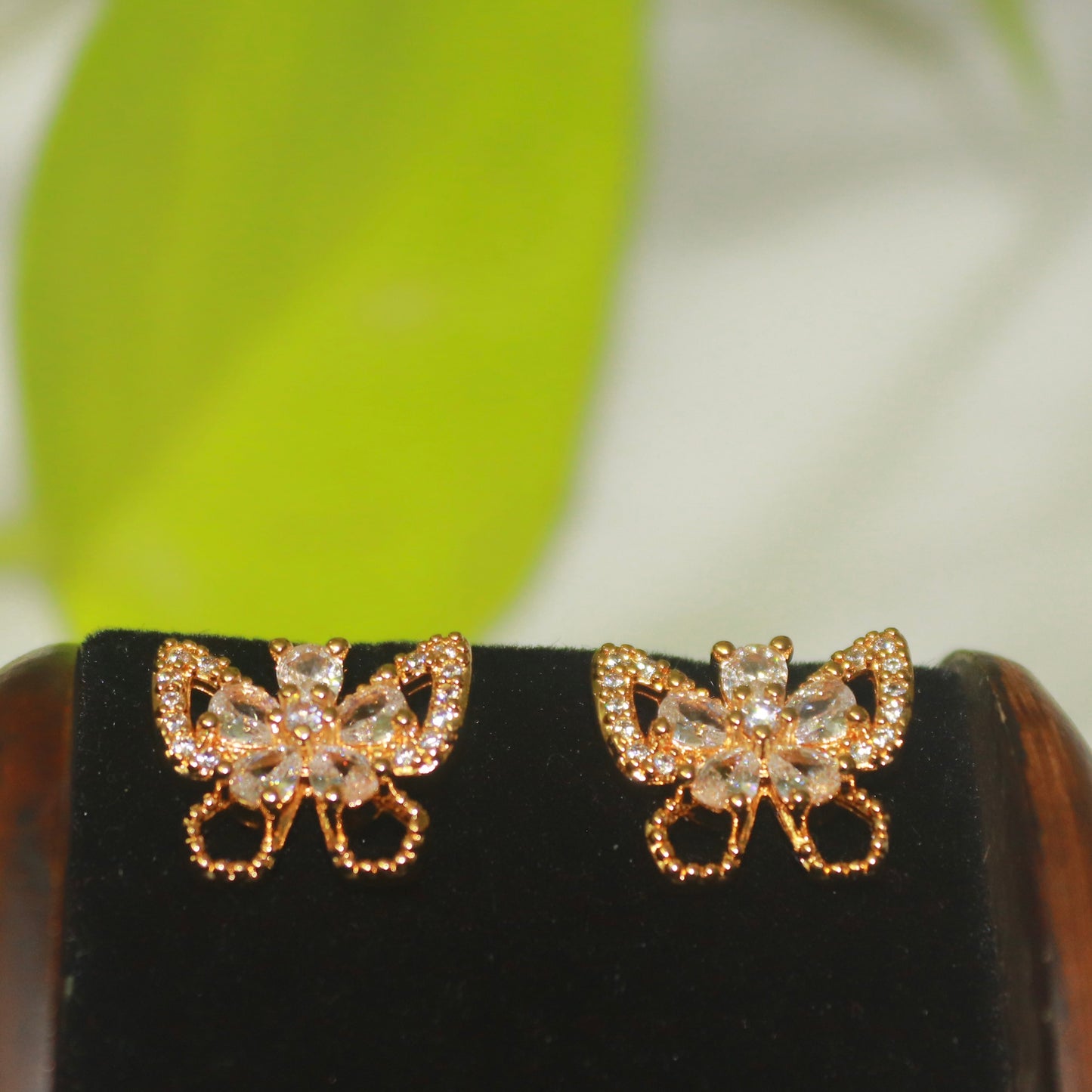 Butterfly Design Rose Gold Earrings