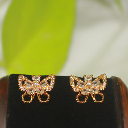 Butterfly Design Rose Gold Earrings