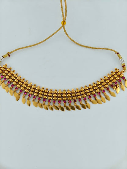 Beautiful Elakkathali in ruby stones