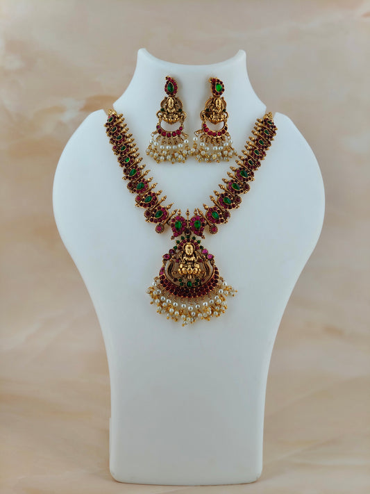 Lakshmi Kempstone Necklace Ruby and Green