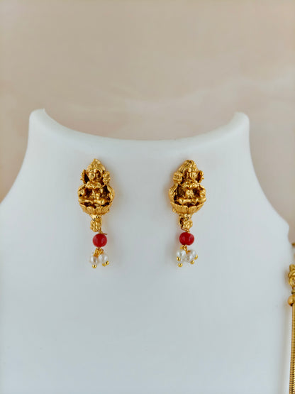 Traditional Double Layer Necklace in Orange Beads