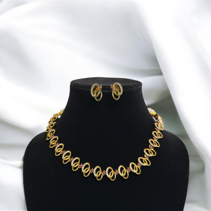 Unique Simple Necklace & Earrings Set